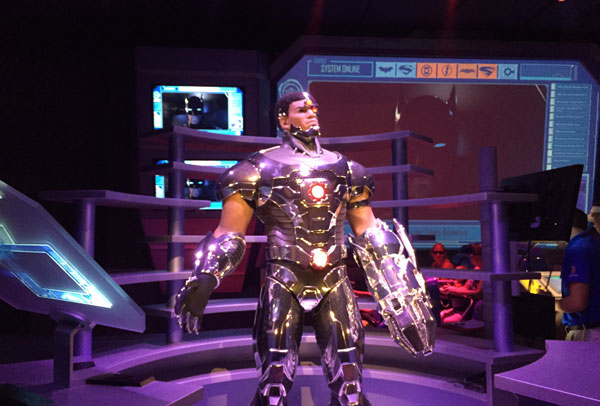 Cyborg in the Justice League: Battle for Metropolis ride in Six Flags St. Louis