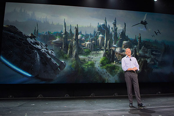 Bob Iger presents the new Star Wars Land concepts from Disney.