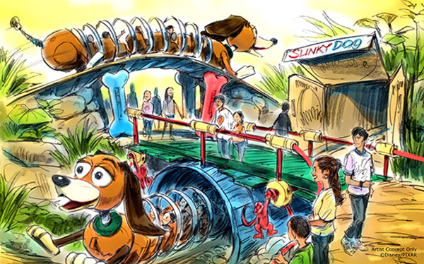 Concept Art for the Slinky Dog Land at Disney's Hollywood Studios
