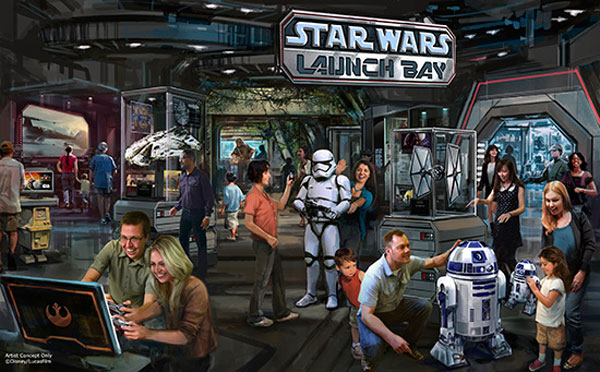 Concept art of the Star Wars Launch Bay