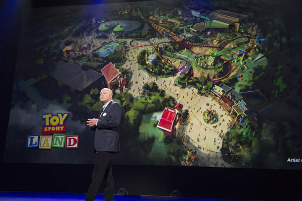 Consumer Products lead Bob Chapek discusses Toy Story Land.