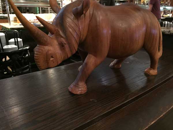 A rhino in the Animal Kingdom Lodge at Walt Disney World