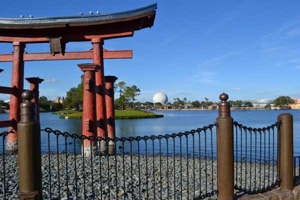 The Torii Gate in front of World Showcase Lagoon near the Japan Pavilion at EPCOT