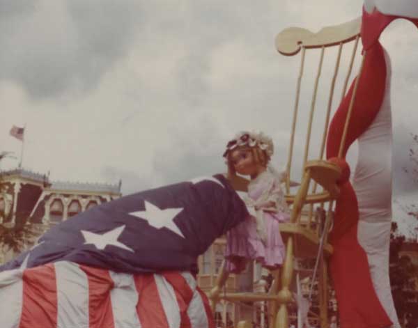 Betsy Ross float at America on Parade at Disney World