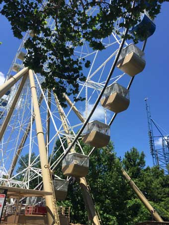 The slow-moving Colossus Ferris Wheel provides amazing views.