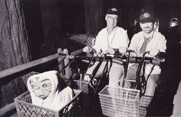 Jay Stein and Steven Spielberg ride E.T.