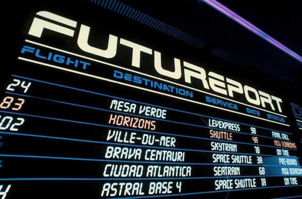 The Futureport sign was a cool way to set up the Horizons attraction.