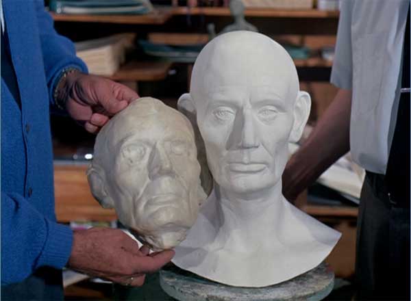 A sculpted face of Abe Lincoln from Blaine Gibson for the 1964 World's Fair.