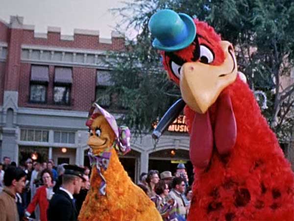 Chickens from the Fantasy on Parade in Disneyland Around the Seasons