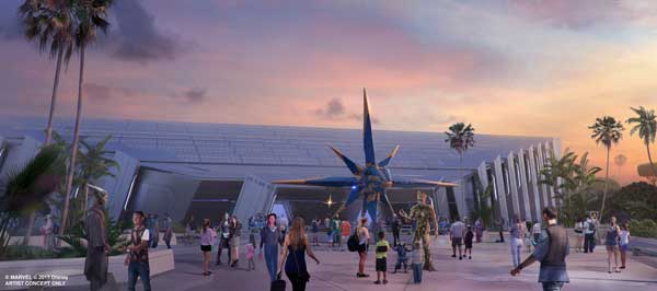 Guardians of the Galaxy will ultimately appear in Future World East in Epcot.