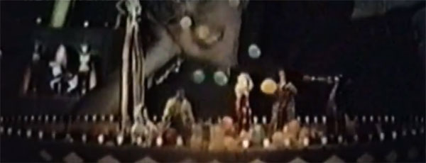 A giant kid watches a small circus in the trippy Disney 3D film from the 1980s.