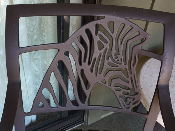 This chair from the balcony of a room at the Animal Kingdom Lodge is one example of a nice detail.