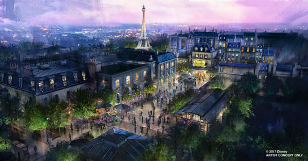 This concept art from Disney shows how the France pavilion will look when Remy's Ratatouille Adventure opens during the changes to Epcot.