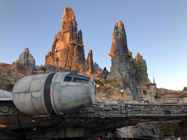 The signature attraction of Star Wars: Galaxy's Edge is the Millennium Falcon: Smuggler's Run attraction.