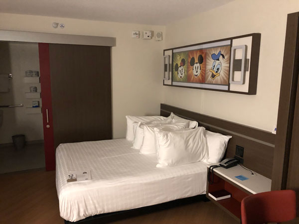 The refurbished rooms at the All-Star Movies resort offer a cleaner look with limited Disney theming.