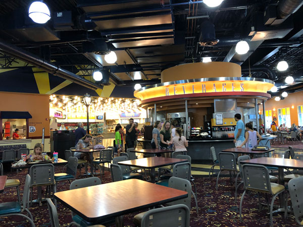 The World Premiere food court isn't as gigantic or hectic as some of the other value resorts.