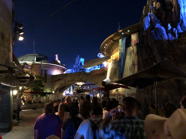 The morning march to reach Galaxy's Edge is exciting but also a slow approach to the land.
