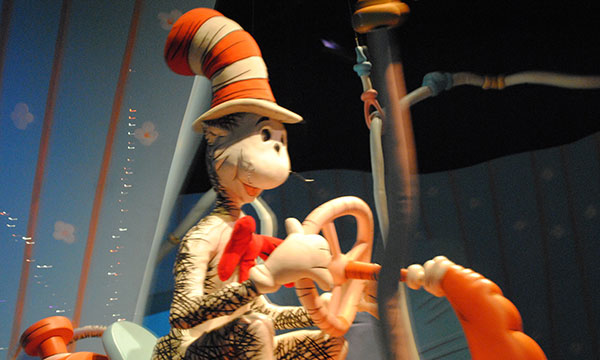 The Cat in the Hat is the prime attraction at Seuss Landing in Universal's Islands of Adventure.