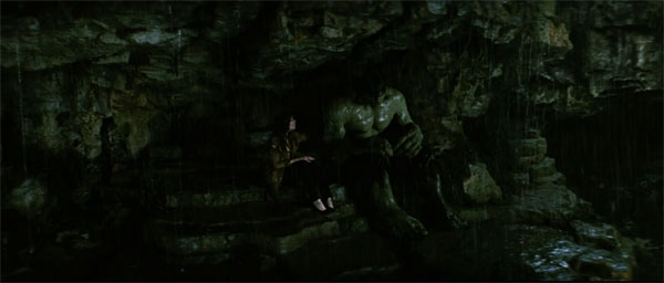 Betty Ross just sits with The Hulk in a cave in the 2008 film. 