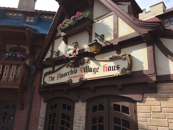 The Pinocchio Village Haus at Walt Disney World in The Magic Kingdom