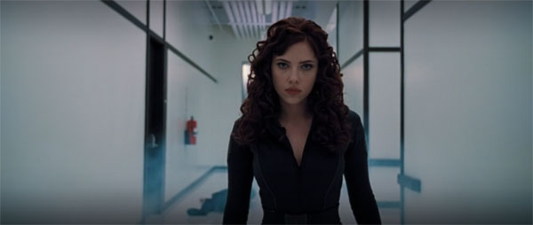 Black Widow takes charge in the fight during Iron Man 2.