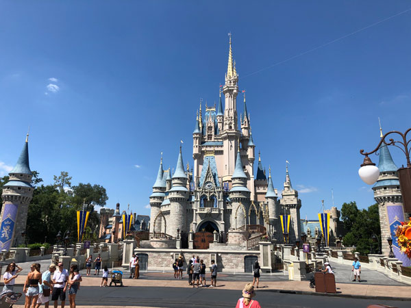 Cinderella Castle at The Magic Kingdom in a very different world of September 2019.
