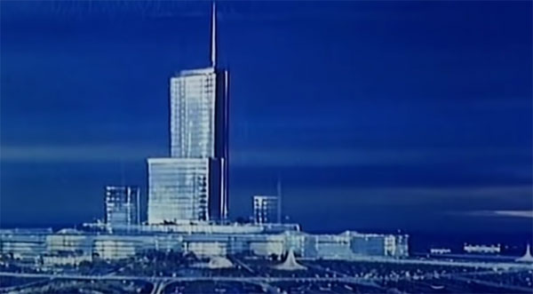A stunning tower concept from Walt's Experimental Prototype Community of Tomorrow.
