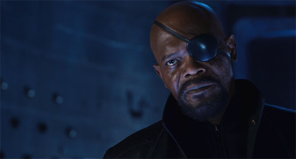 Samuel L. Jackson  plays Nick Fury in Marvel's The Avengers.