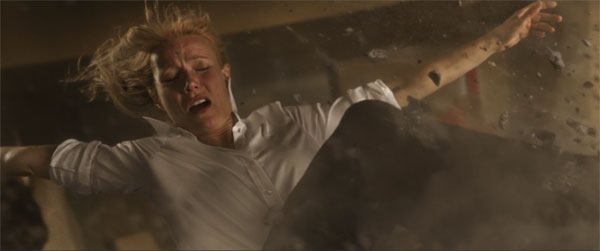 Gwyneth Paltrow plays Pepper Potts as Stark Tower is destroyed by new enemies.