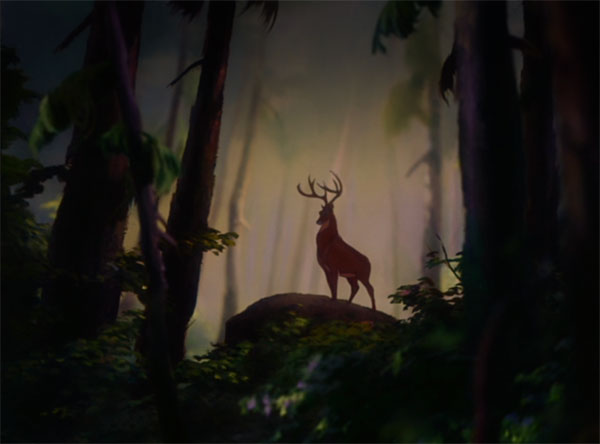 The Prince of the Forest watches over the birth of his son Bambi.