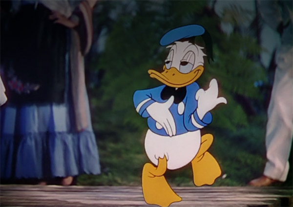Donald Duck swoons over the women of Mexico in The Three Caballeros.