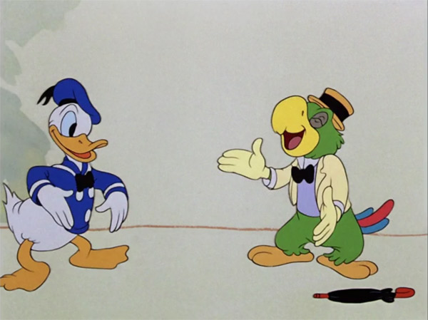 Donald and Jose have a great time in the 1942 film Saludos Amigos.