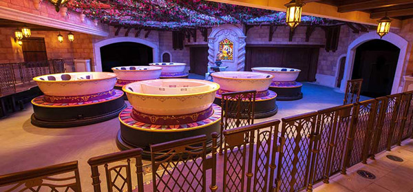 The ride vehicles are a cool part of the Enchanted Tale of Beauty and the Beast at Tokyo Disneyland.