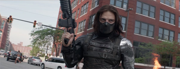 The Winter Soldier, aka Bucky Barnes, is ready for battle against Captain America.