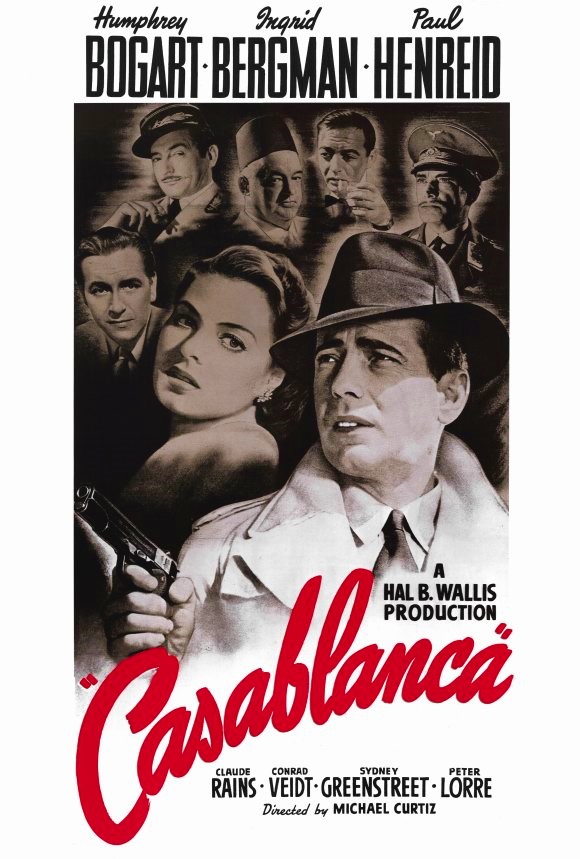 Humphrey Bogart and Ingrid Bergman starred in the classic film Casablanca.