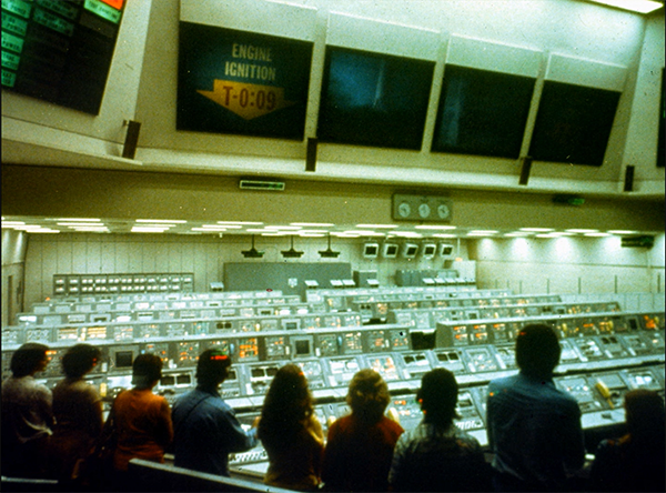 A replica of Mission Control to help depict the Apollo spaceflights at Kennedy Space Center in 1984.