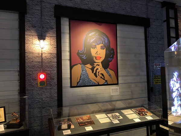 A painting of Jennifer Hudson inside the State of Sound exhibit at the Abraham Lincoln Presidential Library & Museum in Springfield, Illinois.