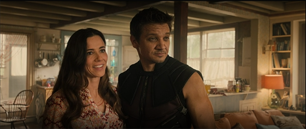 Clint and Laura Barton host The Avengers at their farm house.