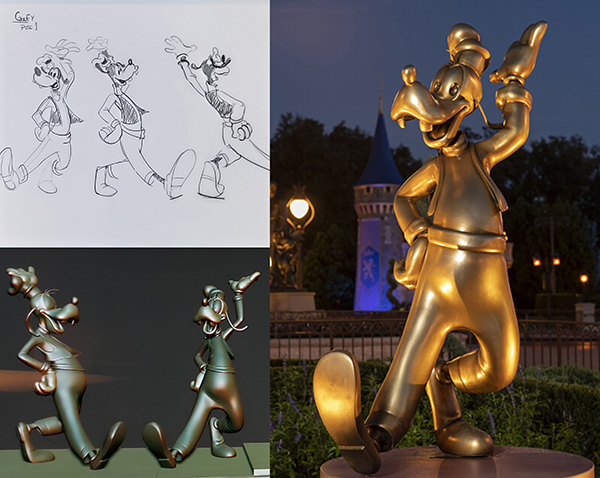 Here are concepts and designs for the Goofy statue for Walt Disney World's 50th Anniversary.
