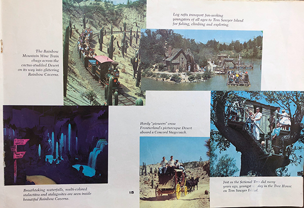 The shots of Frontierland in this souvenir guide promised a great day at Disneyland in 1959.