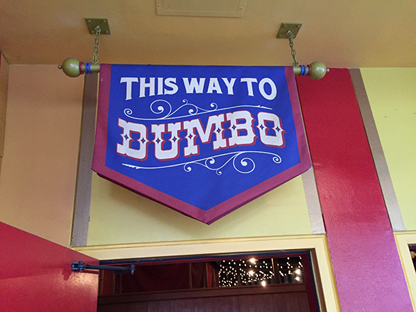 A sign for Dumbo the Flying Elephant at Walt Disney World.