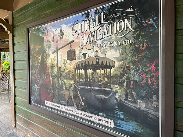 This cool sign for the Jungle Navigation Company LTD is part of the Jungle Cruise queue at the Magic Kingdom.