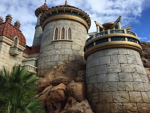 The gorgeous exterior for the Journey of the Little Mermaid attraction at Walt Disney World.