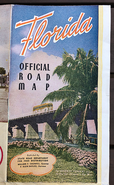 The cover for the 1947 Florida Official Road Map from the State Road Department