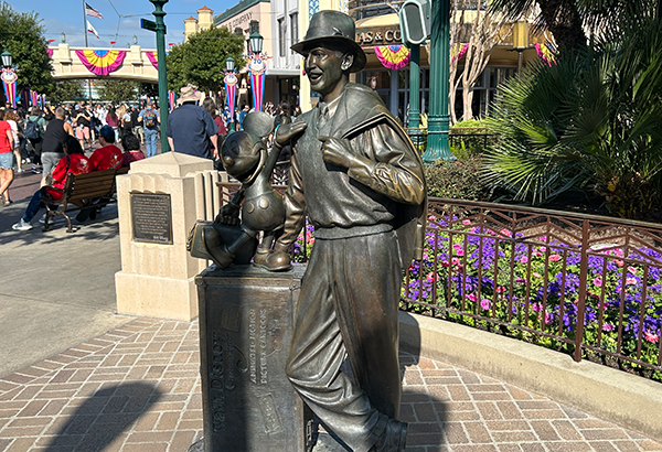 The iconic Storytellers Statue at Disney California Adventure.