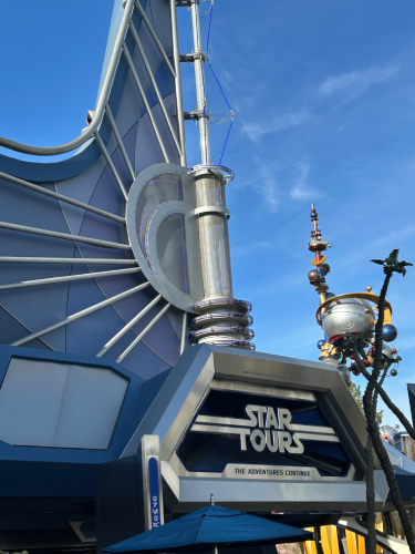 Star Tours: The Adventure Continues has the perfect location at Tomorrowland in Disneyland.